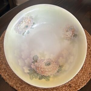 Prov Saxe Plate ES Germany Hand Painted Chrysanthemums Bowl. Circa 19220’s
